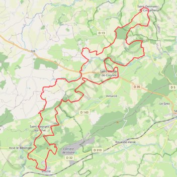 Itinéraire Entre petits bois et villages - Voutré, distance, dénivelé, altitude, carte, profil, trace GPS