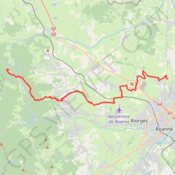 Itinéraire Descente de Bécajat jusqu'à la Base de Loisir de Mably-Le-Merlin, distance, dénivelé, altitude, carte, profil, trace GPS