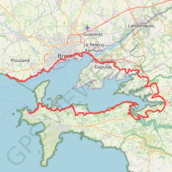 Itinéraire GR34 De Trégana à Camaret-sur-Mer (Finistère), distance, dénivelé, altitude, carte, profil, trace GPS