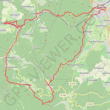 Itinéraire Autour de Saverne - Col de la Schleif, distance, dénivelé, altitude, carte, profil, trace GPS