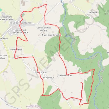 Itinéraire Sent Douron - Plouégat-Guérand, distance, dénivelé, altitude, carte, profil, trace GPS