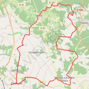 Itinéraire Charmant 38 kms, distance, dénivelé, altitude, carte, profil, trace GPS