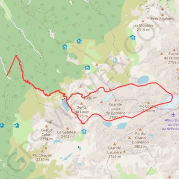 Itinéraire Tour de la Grande Lance de Domene, distance, dénivelé, altitude, carte, profil, trace GPS