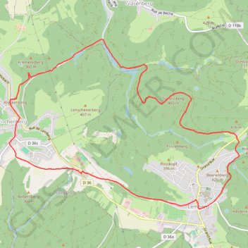 Itinéraire Boucle entre Lemberg et Enchenberg, distance, dénivelé, altitude, carte, profil, trace GPS