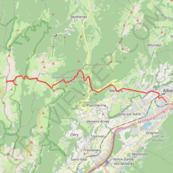 Itinéraire trace1, distance, dénivelé, altitude, carte, profil, trace GPS