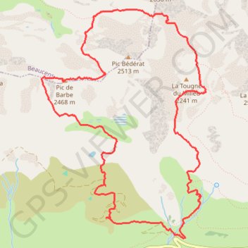 Itinéraire Pic de Barbe, distance, dénivelé, altitude, carte, profil, trace GPS