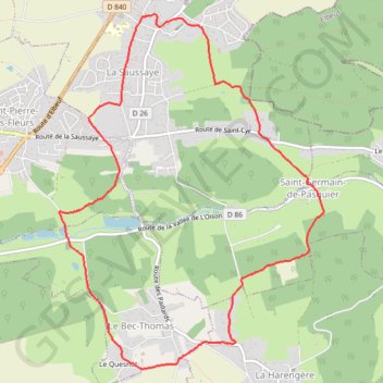 Itinéraire Randonnée La Saussaye, distance, dénivelé, altitude, carte, profil, trace GPS
