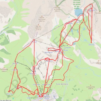 Itinéraire Ski Alpin Orcière Merlette, distance, dénivelé, altitude, carte, profil, trace GPS