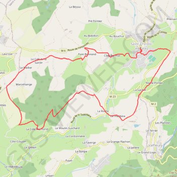 Itinéraire Saint-Christo en Jarez, distance, dénivelé, altitude, carte, profil, trace GPS