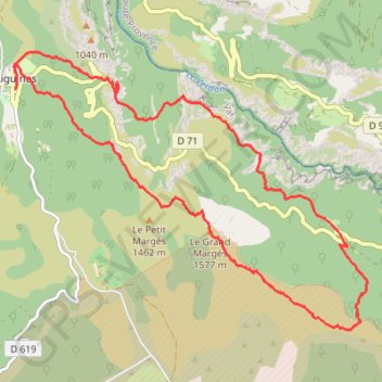 Itinéraire Circuit du Grand Margès, distance, dénivelé, altitude, carte, profil, trace GPS