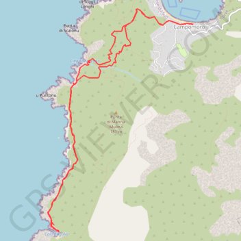 Itinéraire Aucia - Campomoro, distance, dénivelé, altitude, carte, profil, trace GPS