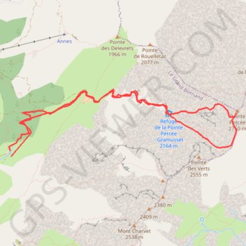 Itinéraire Pointe Percée, distance, dénivelé, altitude, carte, profil, trace GPS