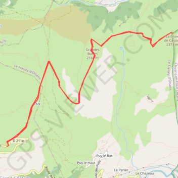 Itinéraire Croix de cassini, distance, dénivelé, altitude, carte, profil, trace GPS