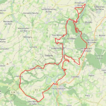 Itinéraire Xtrem - Amayé-sur-Orne, distance, dénivelé, altitude, carte, profil, trace GPS