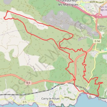 Itinéraire L'Estaque - Calanque des Eaux Salées, distance, dénivelé, altitude, carte, profil, trace GPS
