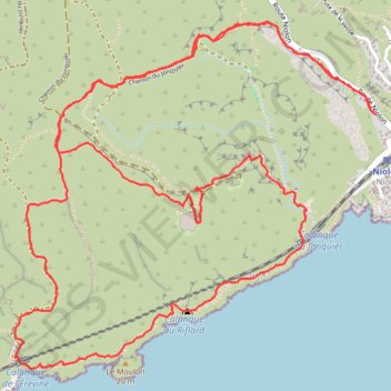 Itinéraire Parking Niolon - Everine, distance, dénivelé, altitude, carte, profil, trace GPS