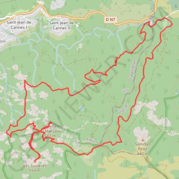 Itinéraire Sommet du Marsaou - Les Suvières, distance, dénivelé, altitude, carte, profil, trace GPS