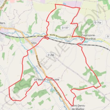 Itinéraire Randonnée du Mesnil-Guillaume, distance, dénivelé, altitude, carte, profil, trace GPS