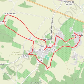Itinéraire Saint LEGER DE MONTBRILLAIS, distance, dénivelé, altitude, carte, profil, trace GPS