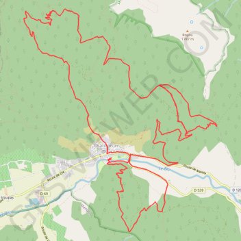 Itinéraire Gorodel, Combe de Baïn, Piemard (Drôme), distance, dénivelé, altitude, carte, profil, trace GPS