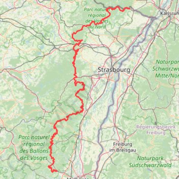 Itinéraire Traversée du Massif Vosgien, distance, dénivelé, altitude, carte, profil, trace GPS