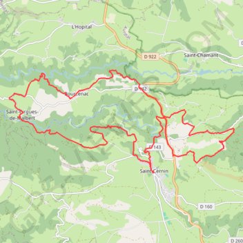 Itinéraire Autour de Saint-Cernin, distance, dénivelé, altitude, carte, profil, trace GPS