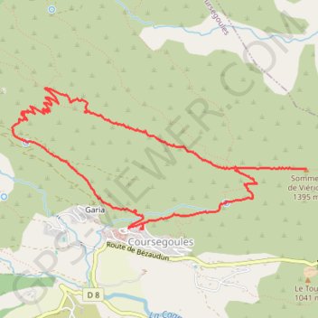 Itinéraire Baisse et Sommet du Viériou, distance, dénivelé, altitude, carte, profil, trace GPS