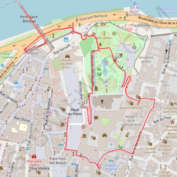 Itinéraire Mnt Jean XXIII to Pl. du Palais, distance, dénivelé, altitude, carte, profil, trace GPS