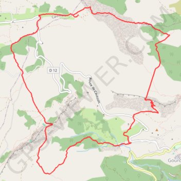 Itinéraire Gourdon - Plan de Gast, distance, dénivelé, altitude, carte, profil, trace GPS