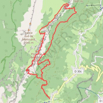 Itinéraire Pas de Rocheplane - Sangle des Arches - Aulp du Seuil en boucle, distance, dénivelé, altitude, carte, profil, trace GPS