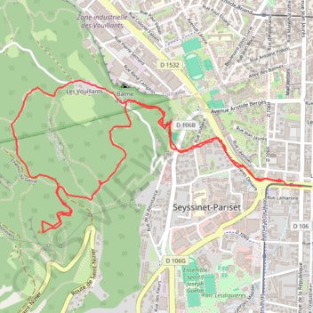 Itinéraire Les Vouillants, distance, dénivelé, altitude, carte, profil, trace GPS