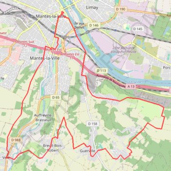 Itinéraire Les Collines du Mantois, distance, dénivelé, altitude, carte, profil, trace GPS