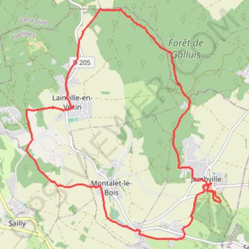 Itinéraire Lainville-en-Vexin - Autour de la Bernon, distance, dénivelé, altitude, carte, profil, trace GPS