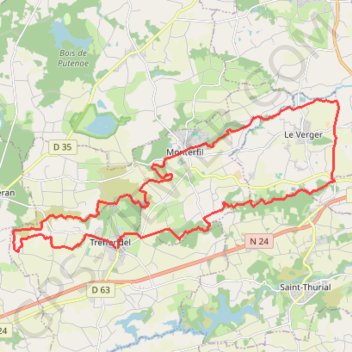Itinéraire Treffendel, distance, dénivelé, altitude, carte, profil, trace GPS