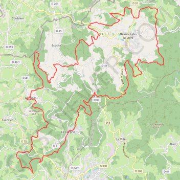 Itinéraire Randonnée en Pays de Belmont-de-la-Loire - Arcinges, distance, dénivelé, altitude, carte, profil, trace GPS