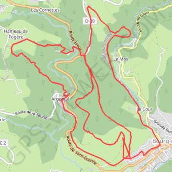 Itinéraire Bourg Argental la tortue et alentours, distance, dénivelé, altitude, carte, profil, trace GPS