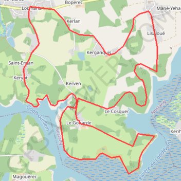 Itinéraire Nostang, distance, dénivelé, altitude, carte, profil, trace GPS