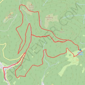 Itinéraire Circuit du Donon, distance, dénivelé, altitude, carte, profil, trace GPS