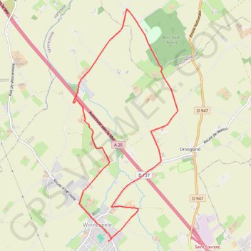 Itinéraire Circuit du Bois de Saint-Acaire - Winnezeele, distance, dénivelé, altitude, carte, profil, trace GPS