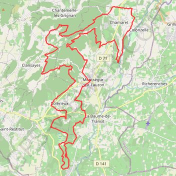 Itinéraire Montségur sur Lauzon (Drôme), distance, dénivelé, altitude, carte, profil, trace GPS
