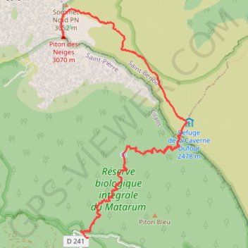 Itinéraire Le piton des neiges, distance, dénivelé, altitude, carte, profil, trace GPS