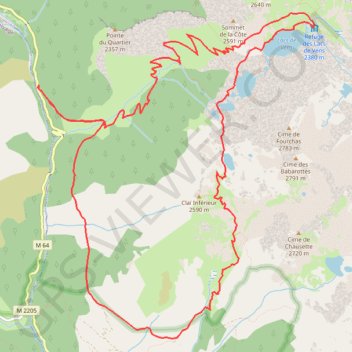 Itinéraire Les Lacs de Vens par le Claï, distance, dénivelé, altitude, carte, profil, trace GPS