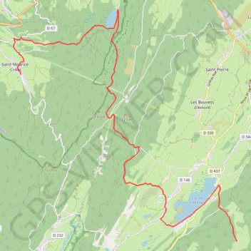 Itinéraire Haut-Jura - Château des Près - Saint-Maurice via Bonlieu, distance, dénivelé, altitude, carte, profil, trace GPS