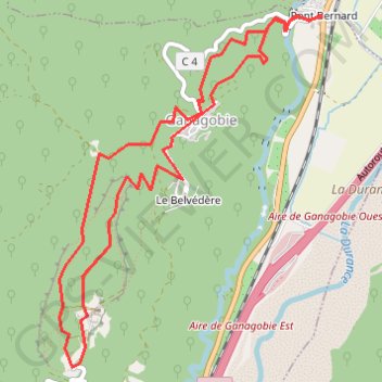 Itinéraire Ganagobie, distance, dénivelé, altitude, carte, profil, trace GPS