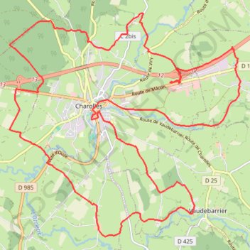 Itinéraire Marche du Bœuf - Charolles, distance, dénivelé, altitude, carte, profil, trace GPS
