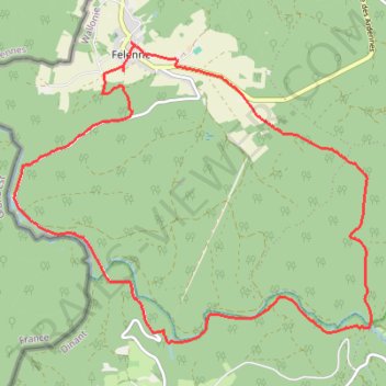 Itinéraire Boucle entre Felenne et La Houille, distance, dénivelé, altitude, carte, profil, trace GPS