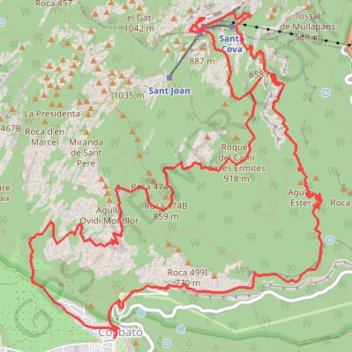 Itinéraire Monestir de Montserrat des de Collbató. Pujada pel Camí de l..., distance, dénivelé, altitude, carte, profil, trace GPS