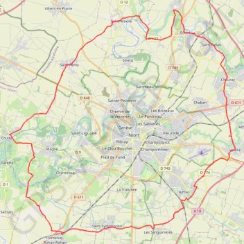 Itinéraire Tour de Niort, distance, dénivelé, altitude, carte, profil, trace GPS