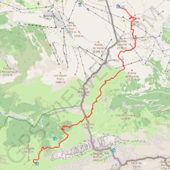 Itinéraire Traversée des Alpes - Étape 4, distance, dénivelé, altitude, carte, profil, trace GPS
