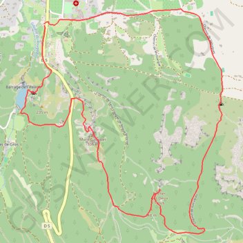 Itinéraire lac-rocher-2trous, distance, dénivelé, altitude, carte, profil, trace GPS